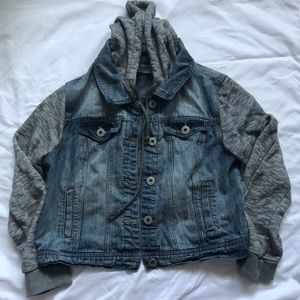 Denim Jacket with Removable Hood
